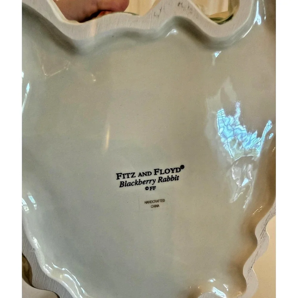 Vintage Fitz And Floyd Blackberry Rabbit Cookie Jar With Lid Easter Bunny‎ Box